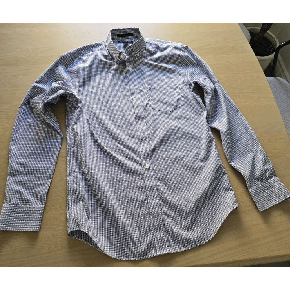 Banana Republic Dress Shirt Blue/Brown/White stripes, size S